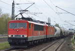 MEG 709/155 049-0 hat die MEG 610/143 848-0 und den täglichen Zementzug aus Rüdersdorf am Haken am 05.04.17 Bf.