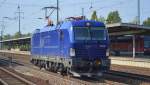 Wunderschöne Lok und Erstsichtung für mich, die noch ganz neue mgw Lok eine Siemens Vectron 193 845 (91 80 6193 845-5 D-MGW, Siemens Bj.2014)am 16.09.14 Durchfahrt Bhf.