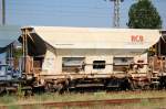 Hier ein privater offener Sch�ttgutwagen der NEB mit der Nr.031 vom Typ Fcs mit der Aufschrift (Logo) RCB - Rail cargo Berlin GmbH am 08.06.08 in Oranienburg.
