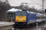 Der InterConnex Richtung Warnem�nde mit 146 519-4 als Schublok bei der Durchfahrt im Bhf.