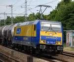 Auch im G�terverkehr gelegentlich im Einsatz zur damaligen Zeit f�r den Veolia Cargo Mutterkonzern, 146 522-8 ( 91 80 6146 522-8 D-VCD, Bj.2005)mit einem Kesselwagenganzzug Richtung Karower Kreuz