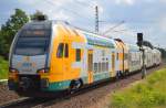 ODEG KISS ET 445.100 mit RE4 nach Rathenow bei der Einfahrt Bhf.