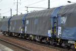 Drehgestell-Flachwagen mit Schiebeplane vom Einsteller On Rail eingstellt in den Niederlanden mit der Nr.