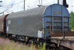 Drehgestell-Flachwagen mit Schiebeplane f�r den Coiltransport vom Wageneinsteller On Rail eingestellt in den Niederlanden mit der Nr.