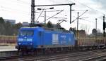 PRESS 145 030-7 (145 085-7) mit einem Leerzug Transportwagen für Stammholz-Transporte am 19.11.15 Bhf.