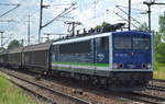 IntEgro/PRESS 155 045-9 mit einem gemischten Güterzug am 14.06.16 Bf.
