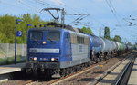 Seit längerem mal eine RBH 151ér an Stelle einer 143ér Doppeltraktion, RBH 276/151 151-8 mit Kesselwagenzug (leer)Richtung Stendell am 13.08.16 Bf.