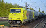 RHC mit der 119 007-2 und Kesselwagenzug (leer) Richtung Stendell am 10.05.17 Berlin-Hohenschönhausen.