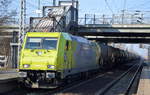 RHC 119 007-2  [NVR-Number: 91 76 0119 007-2 N-RHC] mit Kesselwagenzug (UMWELTGEFÄHRDENDER STOFF, FLÜSSIG, N.A.G. - UN 90/3082) am 08.02.18 Berlin-Hirschgarten.