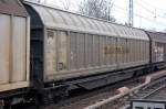 Gro�r�umiger, vierachsiger Schiebewandwagen vom Wageneinsteller TRANSWAGGON AG eingestellt in der Schweiz mit der Nr.