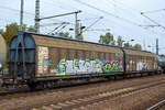 Wageneinheit mit Schiebewänden vom Einsteller TRANSWAGGON mit der Nr. 23 RIV 80 D-TWA 2941 577-6(P) Hiirrs 6 am 23.09.17 Bf. Flughafen Berlin-Schönefeld.