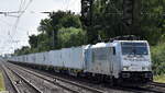 CTL Logistics GmbH, Berlin [D] mit der geleasten Railpool Lok  186 429-7 , Name:  THOMAS  [NVR-Nummer: 91 80 6186 429-7 D-Rpool] und einem Containerzug am 07.08.25 Höhe S-Bahnhof