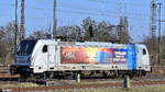 HSL Logistik GmbH, Hamburg [D] mit der geleasten Railpool Lok  187 343-9  [NVR-Nummer: 91 80 6187 343-9 D-Rpool] beim Umsetzen um einen Kesselwagenzug zu holen am Bahnhof Frankfurt (Oder), 22.03.25