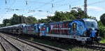 DPB Rail Infra Service GmbH mit Doppeltraktion mit der geleasten Railpool Vectron  193 804-2  [NVR-Nummer: 91 80 6193 804-2 D-Rpool] + der eigenen Vectron  1293 905 , Name:  Sonja  [NVR-Nummer: 91 81