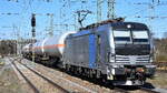 RTB CARGO GmbH, Düren [D] mit der geleasten Railpool Vectron  6193 177  [NVR-Nummber: 91 80 6193 177-3 D-Rpool] und einen Ganzzug Druckgaskesselwagen (Kohlenwasserstoffgas + Propan) am 15.04.26 Höhe Bahnhof Ruhland.