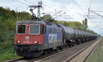 HSL mit Re 421 397-1 mit Kesselwagenzug (Ethanol) am 07.10.16 Berlin-Hohenschönhausen.