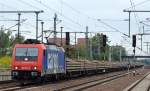 SBB Cargo Mietlok Re 482 044-5 mit einem Ganzzug Oberbaustoffwagen der Fa.
