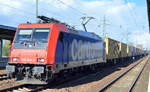 482 040-3 für LOCON mit Containerzug am 26.04.16 Durchfahrt Bhf.