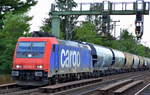 HSL mit Re 482 042-9 und Getreidezug am 31.07.17 Dresden-Strehlen.
