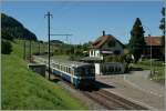 BLS Regionalzug Spiez - Interlaken beim Halt in Faulensee.