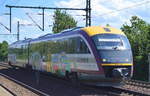 Im VVO - Verkehrsverbund Oberelbe auf der Linie RB 72 von Altenberg nach Dresden ein Desiro der STS - Städtebahn Sachsen GmbH 642 330 (95 80 0642 330-4+95 80 0642 830-3 D-STS) am 31.07.17 Dresden Strehlen.