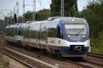 NEB Triebz�ge VT 738 + VT 737 fahren zur Bereitstellung im Bhf.