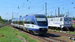 NEB VT 736 fährt zum Abstellgelände Berlin-Nöldnerplatz am 28.04.14 Bhf.