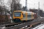 RB60 nach Frankfurt(Oder) mit ODEG VT 650.77 Richtung Bernau am 31.01.14 Berlin-Karow.