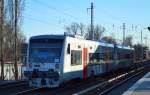Der Nachschuss, NEB RegioShuttle VT 008 (650 540-7) und vorne dran VT 018 (650 550-6) als RB27 Richtung Berlin-Gesundbrunnen am 12.03.14 Berlin-Karow.