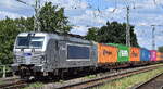 METRANS a.s., Praha [CZ] mit ihrer Vectron   383 411-6  [NVR-Nummer: 91 54 7383 411-6 CZ-MT] und einem Containerzug am 10.07.26 H�he Bahnhof Magdeburg Neustadt.